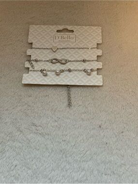 Silver Heart & Infinity Layered Bracelet Set